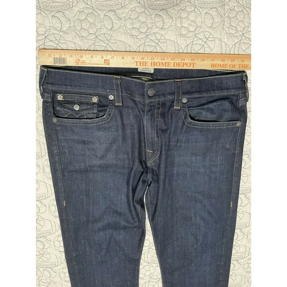 True Religion Mens Ricky Relaxed Straight Jeans Flap Pockets Size 40 x 35